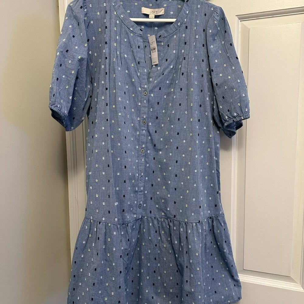 Blue Polka Dot Loft Dress